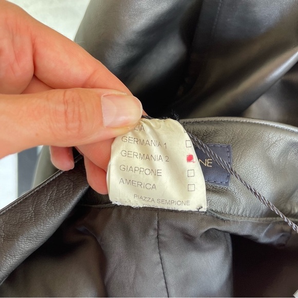 NEW Piazza Sempione 100% Leather Wide Leg Pant P825 Black Size 42 NWT - Picture 8 of 10